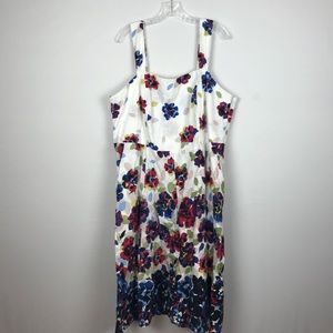 Lane Bryant Linen Blend Floral Sundress Size 24